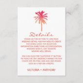 トロピカルサンセットパームツリービーチ結婚式詳細 エンクロージャーカード (正面)