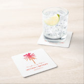 トロピカルサンセットパームツリービーチ結婚式 スクエアペーパーコースター (インサイチュ)