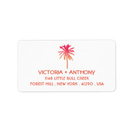 トロピカルサンセットパームツリービーチ結婚式 ラベル