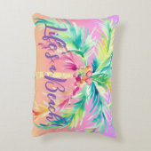 トロピカルサンセットパームツリーライフズアビーチ アクセントクッション (裏面(縦))