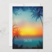トロピカルサンセットパームビーチブライダルシャワー 招待状 (裏面)