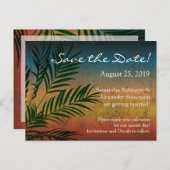 トロピカルサンセットパームフロントズビーチ日付を保存 案内ポストカード (正面/裏面)