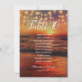 トロピカルサンセットビーチテーブル座席表カード サンキューカード (正面)