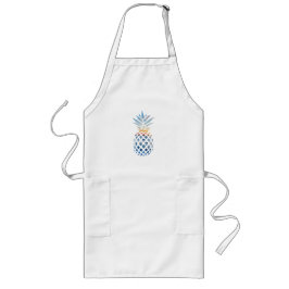 トロピカルサンセットビーチパイナップルテーマバースデー ロングエプロン