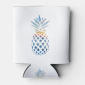 トロピカルサンセットビーチパイナップル（海辺のパイナップル形のサンセットシーン）穏やかな海 缶クーラー (正面)