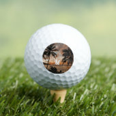 トロピカルサンセットビーチパームズツリーズ自然 ゴルフボール (インサイチュ 木)