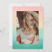 トロピカルサンセットビーチパームツリースウィート16 招待状 (裏面)