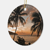 トロピカルサンセットビーチパームツリー セラミックオーナメント (左)