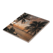 トロピカルサンセットビーチパームツリー タイル (側面)