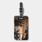トロピカルサンセットビーチパームツリー ラゲッジタグ (正面縦)