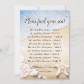 トロピカルサンセットビーチ結婚式シーティングチャートカード サンキューカード (正面)