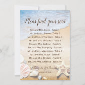 トロピカルサンセットビーチ結婚式シーティングチャートカード サンキューカード (裏面)