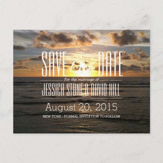トロピカルサンセットビーチ結婚式保存日 案内ポストカード (正面)