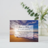 トロピカルサンセットビーチ結婚式保存日 案内ポストカード (スタンド正面)