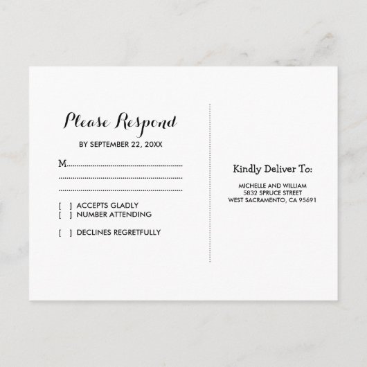 トロピカルサンセットビーチ結婚式RSV インビテーションポストカード (裏面)