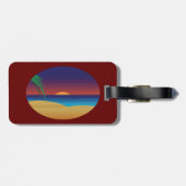 トロピカルサンセットビーチ離れパーム海波 ラゲッジタグ (裏面横)
