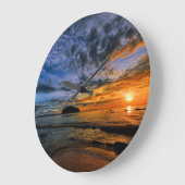 トロピカルサンセットビーチ ラージ壁時計 (傾斜)