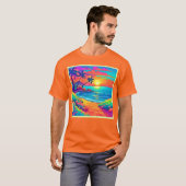 トロピカルサンセットビーチ Tシャツ (正面フル)