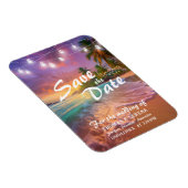 トロピカルサンセットビーチQRコード Save The Date マグネット (右側)