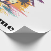 トロピカルサンセットビーブパームツリーズ&ビーチデザイン ラッピングペーパー (角)