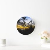 トロピカルサンセットプリント時計 ラウンド壁時計 (ホーム)