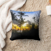 トロピカルサンセットプリント装飾用クッション クッション (ブランケット)