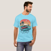 トロピカルサンセットボート Tシャツ (正面フル)