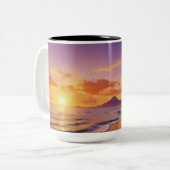 トロピカルサンセットマグ | パーム鮮やかツリーズマウンテン ツートーンマグカップ (正面左)