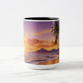 トロピカルサンセットマグ | パーム鮮やかツリーズマウンテン ツートーンマグカップ (中央)