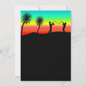 トロピカルサンセットミュージシャンシルエット誕生日 招待状 (裏面)
