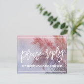 トロピカルサンセットメニュー選択RSVP インビテーションポストカード (スタンド正面)