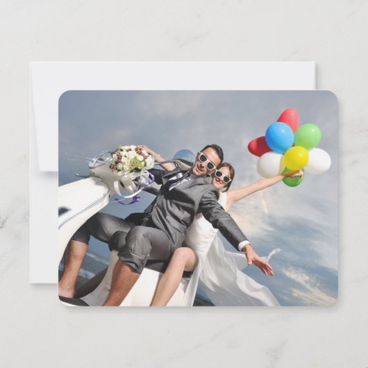 トロピカルサンセットヤシの木の写真結婚の感謝 サンキューカード (裏面)