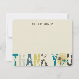 トロピカルサンセットヤシの木の写真結婚の感謝 サンキューカード