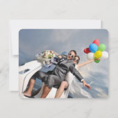 トロピカルサンセットヤシの木の写真結婚の感謝 サンキューカード (裏面)