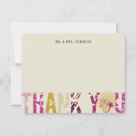 トロピカルサンセットヤシの木の写真結婚の感謝 サンキューカード