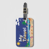 トロピカルサンセットラゲッジタグ ラゲッジタグ (正面縦)