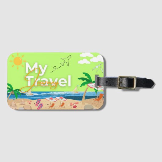 トロピカルサンセットラゲッジタグ ラゲッジタグ (正面横)