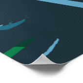 トロピカルサンセットランドスケープジャングル抽象芸術 ポスター (角)