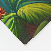 トロピカルサンセットロマンチックビーチリトリート フリースブランケット (角)