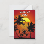 トロピカルサンセット卒業招待状カード ノートカード (裏面)