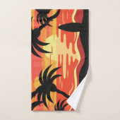 トロピカルサンセット名前をカスタムする バスタオルセット (ハンドタオル)