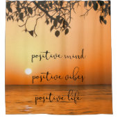 トロピカルサンセット海オーシャンビュー名言 シャワーカーテン (正面)