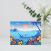 トロピカルサンセット – ウォームホリデーポストカード シーズンポストカード (スタンド正面)