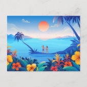 トロピカルサンセット – ウォームホリデーポストカード シーズンポストカード (正面)