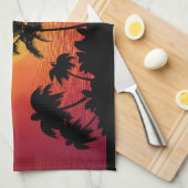 トロピカルサンセット キッチンタオル (四つ折り)