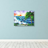 トロピカルサンセット キャンバスプリント (インサイチュ (ウッドフロア))