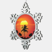 トロピカルサンセット スノーフレークピューターオーナメント (右)