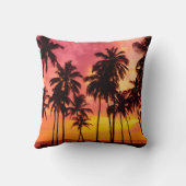 トロピカルサンセット：パームシルエットセレニティ。 クッション (裏面)