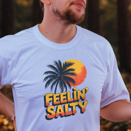 トロピカルサンセット フィーリン サルティ パームツリー ビーチ Tシャツ