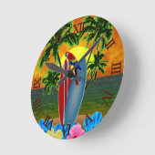 トロピカルサンセット ラウンド壁時計 (傾斜)
